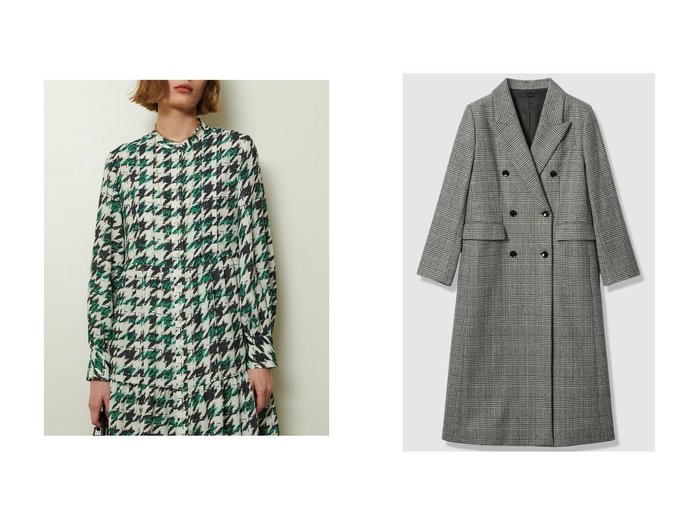 【allureville/アルアバイル】のチドリレタードワンピース&グレンチェックロングチェスターコート おすすめ！トレンド、レディースファッションの通販 おすすめ人気トレンドファッション通販アイテム 人気、トレンドファッション・服の通販 founy(ファニー) ファッション Fashion レディースファッション Fashion for Women ワンピース Dresses チュニック Tunic Tops & Dresses アウター Coat / Outerwear Collection コート・ロングコート・ピーコート Long Coats, Peacoats & More チェスターコート・ロング丈アウター Chester Coats / Chesterfield Long Coats チュニック Tunic, Long Top ティアード Tiered, Tiered Style プリント Print, Printed Pattern ロング Long, Long-Length 新作・新入荷 New Arrivals / New In |ID:crp329100000224204