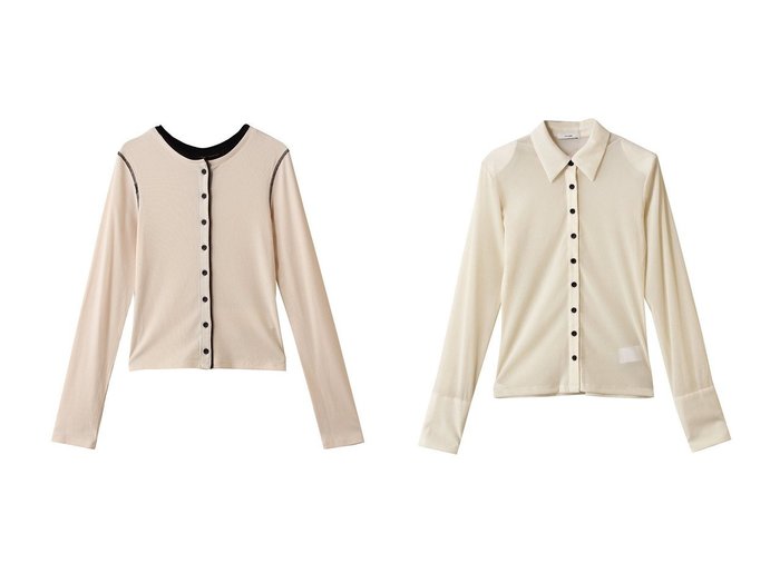 【CLANE/クラネ】のW FACE BICOLOR CARDIGAN&TULLE FLOCKY POLO SHIRTS おすすめ！トレンド、レディースファッションの通販 おすすめ人気トレンドファッション通販アイテム 人気、トレンドファッション・服の通販 founy(ファニー) ファッション Fashion レディースファッション Fashion for Women トップス・カットソー Cut & Sew Tops ニット Knit Tops & Sweaters カーディガン・羽織り Layered Style Cardigans シャツ・ブラウス・オフィスカジュアル Elegant Blouses & Button-Ups ロングTシャツ・Tシャツ Longline T-Shirts & Tees ポロシャツ・きれいめカジュアル Smart-Casual Polo Tops カットソー・ベーシックTシャツ Cut-and-Sewn Tops / Stretch Tees & Basics カーディガン Cardigan, Knitwear 新作・新入荷 New Arrivals / New In |ID:crp329100000224220