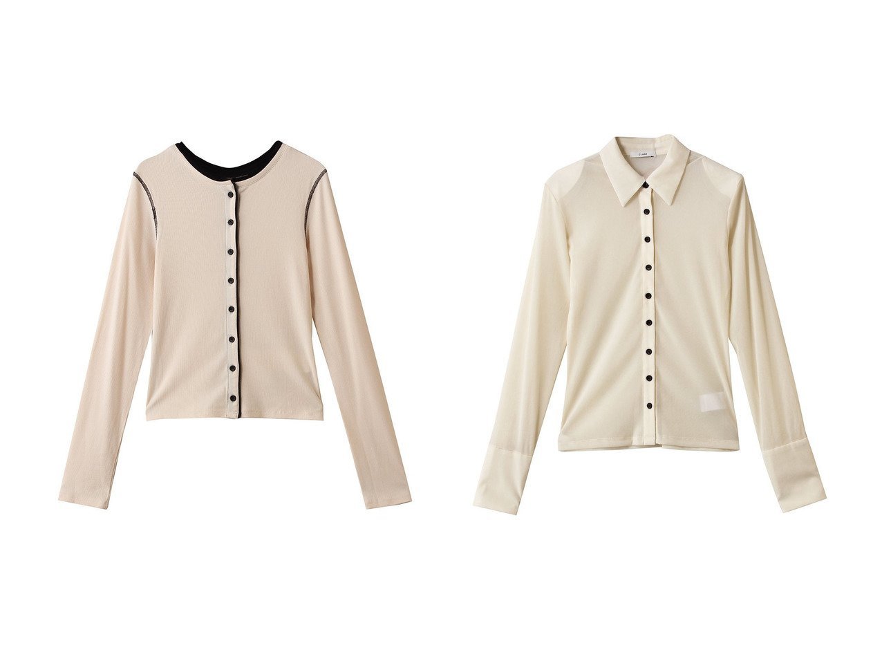 【CLANE/クラネ】のW FACE BICOLOR CARDIGAN&TULLE FLOCKY POLO SHIRTS おすすめ！トレンド、レディースファッションの通販 おすすめ人気トレンドファッション通販アイテム インテリア・キッズ・メンズ・レディースファッション・服の通販 founy(ファニー) 　ファッション　Fashion　レディースファッション　Fashion for Women　トップス・カットソー　Cut & Sew Tops　ニット　Knit Tops & Sweaters　カーディガン・羽織り　Layered Style Cardigans　シャツ・ブラウス・オフィスカジュアル　Elegant Blouses & Button-Ups　ロングTシャツ・Tシャツ　Longline T-Shirts & Tees　ポロシャツ・きれいめカジュアル　Smart-Casual Polo Tops　カットソー・ベーシックTシャツ　Cut-and-Sewn Tops / Stretch Tees & Basics　カーディガン　Cardigan, Knitwear　新作・新入荷　New Arrivals / New In　イエロー系　Yellow　ブラック系　Black　|ID:crp329100000224220