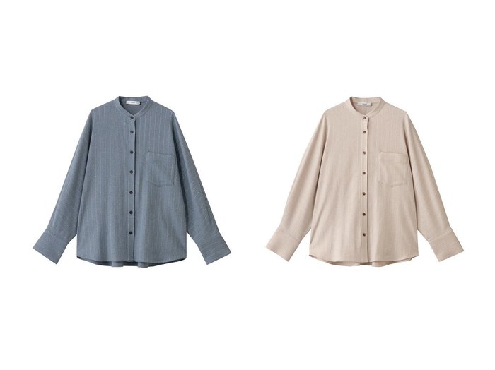 【ebure/エブール】のスパングルウールストライプ ドルマンスリーブシャツ おすすめ！トレンド、レディースファッションの通販 おすすめ人気トレンドファッション通販アイテム 人気、トレンドファッション・服の通販 founy(ファニー) ファッション Fashion レディースファッション Fashion for Women トップス・カットソー Cut & Sew Tops シャツ・ブラウス・オフィスカジュアル Elegant Blouses & Button-Ups おすすめ Recommended / Our Picks インナー Innerwear ストライプ Stripe, Striped Pattern スパンコール Sequins, Sequin Embellishment スリーブ Sleeve, Long Sleeve / Short Sleeve セットアップ Set-Up, Coordinated Outfit タートル Turtleneck, Turtle Collar ツイル Twist, Twisted Detail ロング Long, Long-Length エレガント 上品 Elegant 羽織 Haori, Light Jacket |ID:crp329100000224243