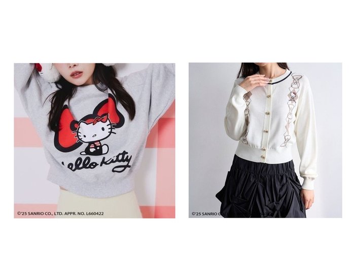 【SNIDEL/スナイデル】の【HELLO KITTY】バリエプルオーバー&【HELLO KITTY】アーガイルカーディガン おすすめ！トレンド、レディースファッションの通販 おすすめ人気トレンドファッション通販アイテム 人気、トレンドファッション・服の通販 founy(ファニー) ファッション Fashion レディースファッション Fashion for Women トップス・カットソー Cut & Sew Tops カーディガン・羽織り Layered Style Cardigans カジュアルプルオーバー・ニットトップス Pullovers & Knit Tops / Casual Pullovers カラフル Colorful Design カーディガン Cardigan, Knitwear コンパクト Compact, Small Size ストレート Straight, Straight Cut スペシャル Special, Limited Edition スマート Smart, Elegant トレンド Trend, Trending Now フォルム Silhouette, Form リボン Ribbon, Bow リュクス Luxury, Elegant, High-End, Chic ワンポイント One Point, Statement Accent おすすめ Recommended / Our Picks |ID:crp329100000224256