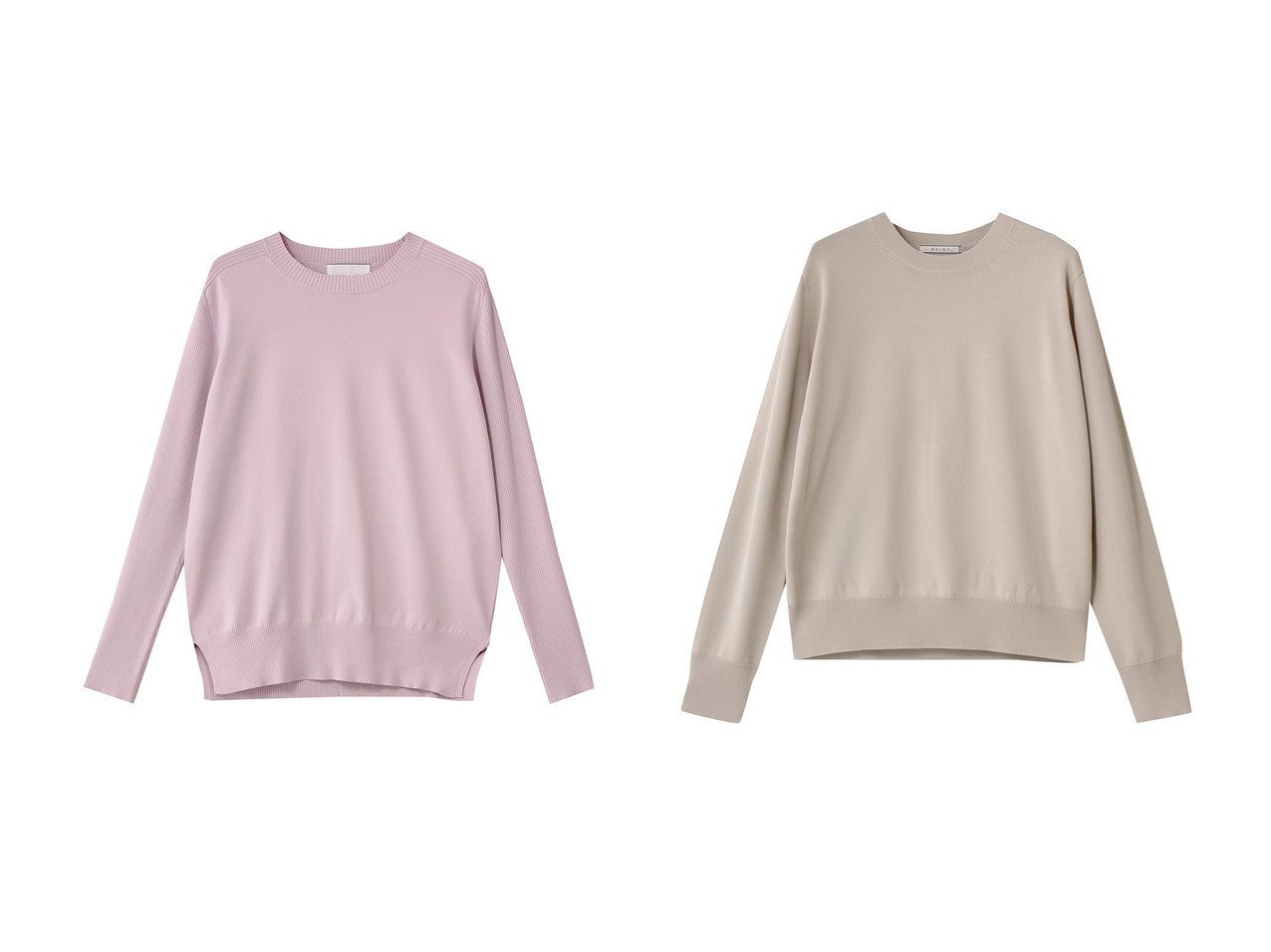 【BEIGE,/ベイジ,】のWILLOW(ウィロウ)/ストレッチクルーネックリブニット&LECERF(ルセルフ)/異素材バックシアーストレッチニット おすすめ！トレンド、レディースファッションの通販 おすすめ人気トレンドファッション通販アイテム インテリア・キッズ・メンズ・レディースファッション・服の通販 founy(ファニー) 　ファッション　Fashion　レディースファッション　Fashion for Women　トップス・カットソー　Cut & Sew Tops　ニット　Knit Tops & Sweaters　カジュアルプルオーバー・ニットトップス　Pullovers & Knit Tops / Casual Pullovers　インナー　Innerwear　コンパクト　Compact, Small Size　シンプル　Simple, Minimal　新作・新入荷　New Arrivals / New In　グレー系　Gray　ブルー系　Blue　|ID:crp329100000224287