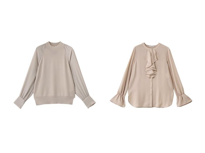 【BEIGE,/ベイジ,】のCLARION(クラリオン)/バンドカラーフリルブラウス&LECERF(ルセルフ)/異素材ドッキングストレッチニット おすすめ！トレンド、レディースファッションの通販 おすすめ人気トレンドファッション通販アイテム インテリア・キッズ・メンズ・レディースファッション・服の通販 founy(ファニー) https://founy.com/ ファッション Fashion レディースファッション Fashion for Women トップス・カットソー Cut & Sew Tops シャツ・ブラウス・オフィスカジュアル Elegant Blouses & Button-Ups ニット Knit Tops & Sweaters カジュアルプルオーバー・ニットトップス Pullovers & Knit Tops / Casual Pullovers なめらか Smooth, Silky Texture スリーブ Sleeve, Long Sleeve / Short Sleeve パーティ Party, Party Style フェミニン Feminine, Girly フリル Frill, Ruffle フレア Flare, Flared ロング Long, Long-Length 新作・新入荷 New Arrivals / New In |ID:crp329100000224288