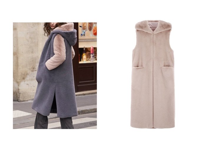 【Lemonplet/レモンプレット】のFAUX FUR LAON HOODED MAXI VEST おすすめ！トレンド、レディースファッションの通販 おすすめ人気トレンドファッション通販アイテム インテリア・キッズ・メンズ・レディースファッション・服の通販 founy(ファニー) https://founy.com/ ファッション Fashion レディースファッション Fashion for Women アウター Coat / Outerwear Collection レディースジャケット・軽アウター Jackets ジャケット Jacket, Outerwear スリット Slit, Slit Detail ドローストリング Drawstring, Pull Cord ベスト Vest, Waistcoat マキシ Maxi, Full Length 再入荷 Restock / Back in Stock 定番 Standard, Basic Item |ID:crp329100000224294
