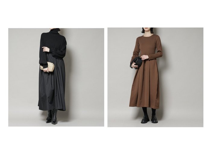 【nano universe/ナノ ユニバース】のフォルムスカートニットワンピース&異素材コンビドッキングタートルワンピース おすすめ！トレンド、レディースファッションの通販 おすすめ人気トレンドファッション通販アイテム インテリア・キッズ・メンズ・レディースファッション・服の通販 founy(ファニー) https://founy.com/ ファッション Fashion レディースファッション Fashion for Women ワンピース Dresses スカート Skirts ウォッシャブル Machine Washable ギャザー Gathered, Ruffled シンプル Simple, Minimal タートル Turtleneck, Turtle Collar アウトレット Outlet / Clearance おすすめ Recommended / Our Picks ビジネス 仕事 通勤 Business / Work / Commuting 2025年 2025 2025-2026秋冬・A/W Autumn/Winter 2025–26 AW25–26 |ID:crp329100000224303