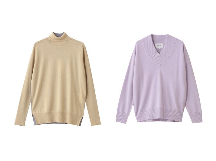 【BEIGE,/ベイジ,】のPOMPE(ポンプ)/ウールカシミヤ配色ラインVネックニット&LA MONNAIE(ラ モネ)/バイカラーウールタートルニット おすすめ！トレンド、レディースファッションの通販 おすすめ人気トレンドファッション通販アイテム インテリア・キッズ・メンズ・レディースファッション・服の通販 founy(ファニー) https://founy.com/ ファッション Fashion レディースファッション Fashion for Women トップス・カットソー Cut & Sew Tops ニット Knit Tops & Sweaters カジュアルプルオーバー・ニットトップス Pullovers & Knit Tops / Casual Pullovers Vネックトップス V-Neck Tops / V-Cut Neckline Shirts スリット Slit, Slit Detail タートル Turtleneck, Turtle Collar バランス Balance, Style Balance ロング Long, Long-Length 冬 Winter / This Winter 新作・新入荷 New Arrivals / New In ベーシック Basic, Essential A/W・秋冬 Autumn/Winter |ID:crp329100000224332