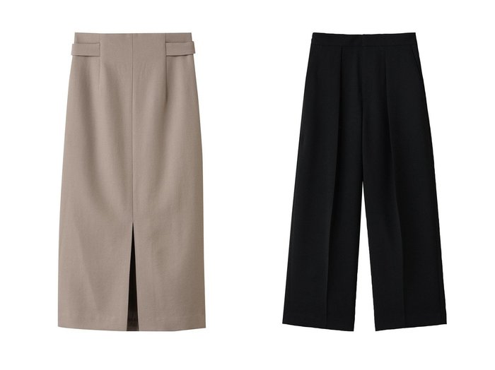 【BEIGE,/ベイジ,】のBUNNELL(バンネル)/ウールハイウエストタブボタンスカート&WASCO(ウォスコ)/2WAYストレッチウールタックカービーパンツ おすすめ！トレンド、レディースファッションの通販 おすすめ人気トレンドファッション通販アイテム 人気、トレンドファッション・服の通販 founy(ファニー) 　ファッション　Fashion　レディースファッション　Fashion for Women　スカート　Skirts　パンツ　Pants & Trousers　なめらか　Smooth, Silky Texture　スリット　Slit, Slit Detail　フロント　Front, Front Design　新作・新入荷　New Arrivals / New In　|ID:crp329100000224335