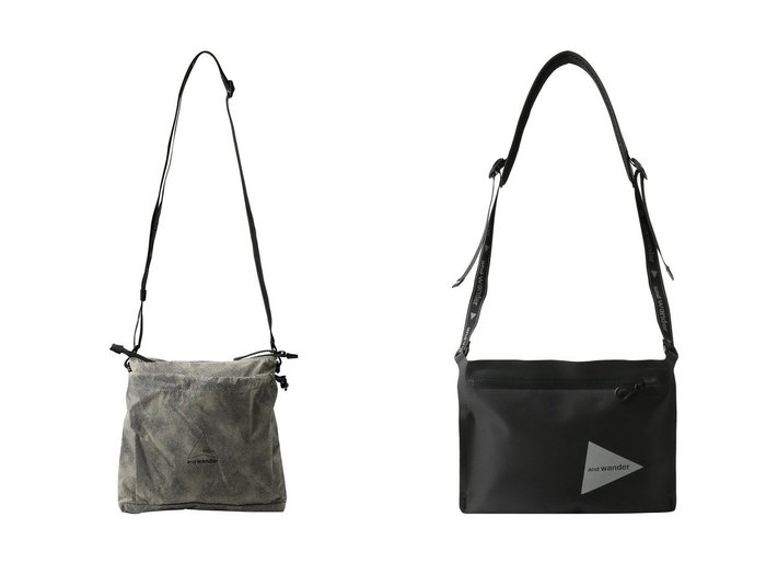 【and wander/アンドワンダー】の【UNISEX】ROA sil printed サコッシュ&【UNISEX】ウォータープルーフ サコッシュ おすすめ！トレンド、レディースファッションの通販 おすすめ人気トレンドファッション通販アイテム 人気、トレンドファッション・服の通販 founy(ファニー) ファッション Fashion レディースファッション Fashion for Women ポーチ&ミニバッグ Pouches & Mini Bags ユニセックス Unisex, Genderless スタイリッシュ Stylish, Fashionable スマート Smart, Elegant ポーチ Pouch, Small Case 新作・新入荷 New Arrivals / New In 財布 Wallet, Purse 軽量 Lightweight, Ultra Light |ID:crp329100000224344