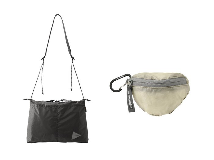 【and wander/アンドワンダー】の【UNISEX】sil サコッシュ&【UNISEX】sil ミニ ポーチ おすすめ！トレンド、レディースファッションの通販 おすすめ人気トレンドファッション通販アイテム 人気、トレンドファッション・服の通販 founy(ファニー) ファッション Fashion レディースファッション Fashion for Women ポーチ&ミニバッグ Pouches & Mini Bags ユニセックス Unisex, Genderless アウトドア Outdoor Clothing ポーチ Pouch, Small Case ループ Loop, Loop Knit 新作・新入荷 New Arrivals / New In 軽量 Lightweight, Ultra Light |ID:crp329100000224345