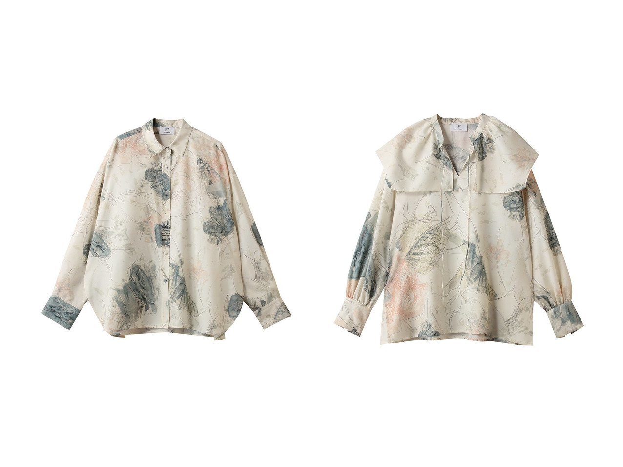 【1er Arrondissement/プルミエ アロンディスモン】のアートプリントシャツ&アートプリントスクエアカラーブラウス おすすめ！トレンド、レディースファッションの通販 おすすめ人気トレンドファッション通販アイテム インテリア・キッズ・メンズ・レディースファッション・服の通販 founy(ファニー) 　ファッション　Fashion　レディースファッション　Fashion for Women　トップス・カットソー　Cut & Sew Tops　シャツ・ブラウス・オフィスカジュアル　Elegant Blouses & Button-Ups　インナー　Innerwear　スタンダード　Standard, Basic　スリーブ　Sleeve, Long Sleeve / Short Sleeve　プリント　Print, Printed Pattern　ロング　Long, Long-Length　新作・新入荷　New Arrivals / New In　シンプル　Simple, Minimal　スカーフ　Scarf, Neckwear　スクエア　Square, Square Shape　A/W・秋冬　Autumn/Winter　ホワイト系　White　|ID:crp329100000224354