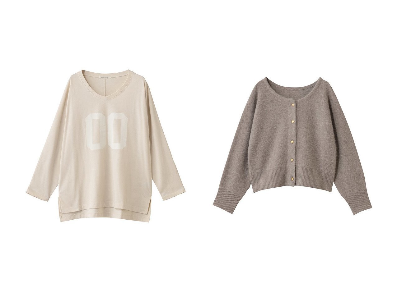 【GALLARDAGALANTE/ガリャルダガランテ】のナンバーTee&前後2WAYファーウールショートカーデ おすすめ！トレンド、レディースファッションの通販 おすすめ人気トレンドファッション通販アイテム インテリア・キッズ・メンズ・レディースファッション・服の通販 founy(ファニー) 　ファッション　Fashion　レディースファッション　Fashion for Women　トップス・カットソー　Cut & Sew Tops　シャツ・ブラウス・オフィスカジュアル　Elegant Blouses & Button-Ups　ロングTシャツ・Tシャツ　Longline T-Shirts & Tees　カットソー・ベーシックTシャツ　Cut-and-Sewn Tops / Stretch Tees & Basics　ニット　Knit Tops & Sweaters　カーディガン・羽織り　Layered Style Cardigans　スリーブ　Sleeve, Long Sleeve / Short Sleeve　フロント　Front, Front Design　ロング　Long, Long-Length　新作・新入荷　New Arrivals / New In　おすすめ　Recommended / Our Picks　カーディガン　Cardigan, Knitwear　コンパクト　Compact, Small Size　バランス　Balance, Style Balance　フォックス　Fox, Fox Fur　ワイド　Wide, Wide Fit　羽織　Haori, Light Jacket　ベージュ系　Beige　グレー系　Gray　ブルー系　Blue　ホワイト系　White　|ID:crp329100000224355