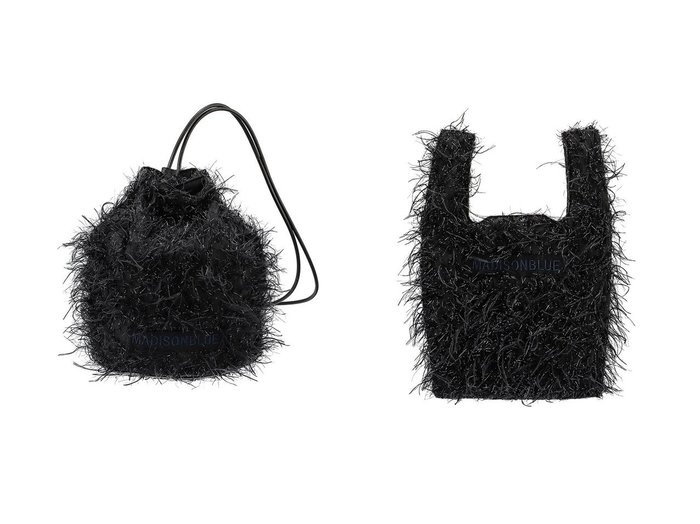 【MADISONBLUE/マディソンブルー】のSHOP BAG S EYELASH ショップバッグ&DRAWSTRING BAG EYELASH ドローストリングバッグ おすすめ！トレンド、レディースファッションの通販 おすすめ人気トレンドファッション通販アイテム 人気、トレンドファッション・服の通販 founy(ファニー) ファッション Fashion レディースファッション Fashion for Women バッグ Bags シャイニー Shiny, Glossy Finish ジャカード／ジャガード Jacquard, Woven Pattern フェザー Feather, Feather Detail フォルム Silhouette, Form フランス France, French フリンジ Fringe, Tassel エレガント 上品 Elegant 巾着 Drawstring Bag, Kinchaku 新作・新入荷 New Arrivals / New In |ID:crp329100000224382