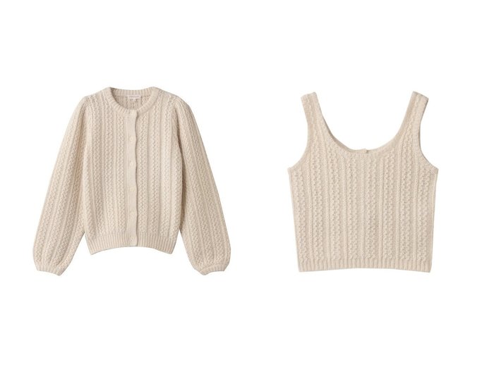 【DEMYLEE/デミーリー】のHADLEY アルパカ ケーブルニットカーディガン&KIMORA アルパカ ケーブルニットベスト おすすめ！トレンド、レディースファッションの通販 おすすめ人気トレンドファッション通販アイテム 人気、トレンドファッション・服の通販 founy(ファニー) ファッション Fashion レディースファッション Fashion for Women トップス・カットソー Cut & Sew Tops ニット Knit Tops & Sweaters カーディガン・羽織り Layered Style Cardigans ベスト&ジレ / 重ね着スタイル Vests & Gilets カジュアルプルオーバー・ニットトップス Pullovers & Knit Tops / Casual Pullovers カーディガン Cardigan, Knitwear フェミニン Feminine, Girly 新作・新入荷 New Arrivals / New In |ID:crp329100000224388