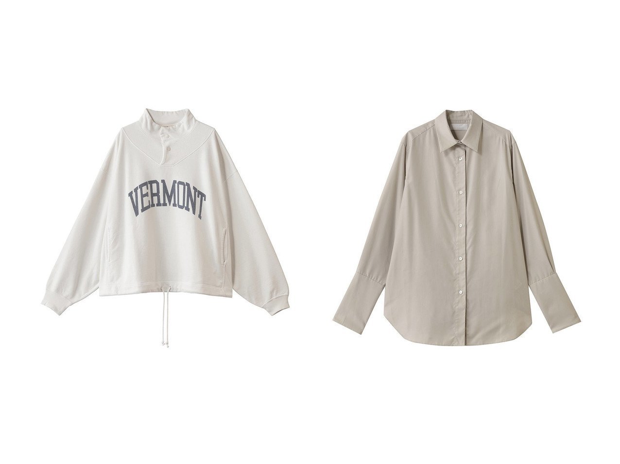 【GALLARDAGALANTE/ガリャルダガランテ】のオープンスリーブシャツ&【REMI RELIEF】SP加工スポーツスウェットクルー おすすめ！トレンド、レディースファッションの通販 おすすめ人気トレンドファッション通販アイテム インテリア・キッズ・メンズ・レディースファッション・服の通販 founy(ファニー) 　ファッション　Fashion　レディースファッション　Fashion for Women　トップス・カットソー　Cut & Sew Tops　シャツ・ブラウス・オフィスカジュアル　Elegant Blouses & Button-Ups　レディースパーカー・カジュアルフーディー　Casual Hoodies & Sweatshirts　ロングTシャツ・Tシャツ　Longline T-Shirts & Tees　スウェット・クルーネックトップス　Sweatshirts & Crewnecks / Relaxed Fit Sweat Tops　カットソー・ベーシックTシャツ　Cut-and-Sewn Tops / Stretch Tees & Basics　スウェット / スエット　Sweatshirt, Sweatwear　スラックス　Slacks, Dress Pants　フロント　Front, Front Design　新作・新入荷　New Arrivals / New In　A/W・秋冬　Autumn/Winter　エレガント 上品　Elegant　シンプル　Simple, Minimal　スリット　Slit, Slit Detail　スリーブ　Sleeve, Long Sleeve / Short Sleeve　ロング　Long, Long-Length　ホワイト系　White　ブルー系　Blue　|ID:crp329100000224390