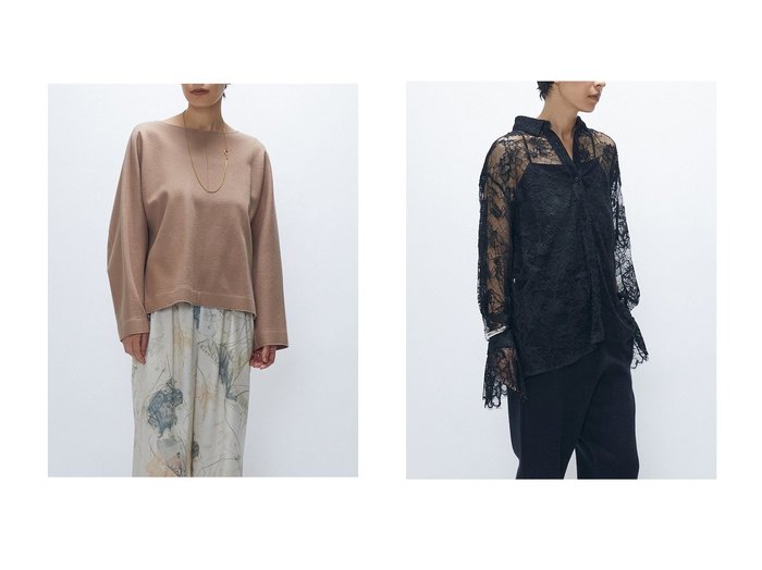 【1er Arrondissement/プルミエ アロンディスモン】のウールスムースドルマントップス&レースブラウス おすすめ！トレンド、レディースファッションの通販 おすすめ人気トレンドファッション通販アイテム 人気、トレンドファッション・服の通販 founy(ファニー) ファッション Fashion レディースファッション Fashion for Women トップス・カットソー Cut & Sew Tops シャツ・ブラウス・オフィスカジュアル Elegant Blouses & Button-Ups おすすめ Recommended / Our Picks なめらか Smooth, Silky Texture スリーブ Sleeve, Long Sleeve / Short Sleeve セットアップ Set-Up, Coordinated Outfit ルーズ Loose, Oversized ロング Long, Long-Length エレガント 上品 Elegant 新作・新入荷 New Arrivals / New In |ID:crp329100000224422