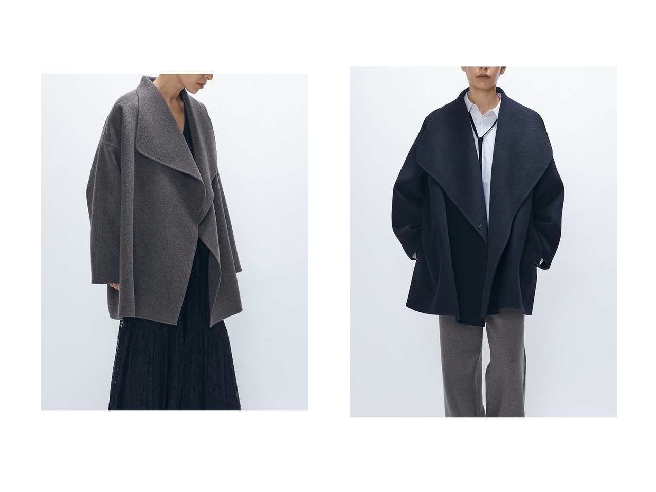 【1er Arrondissement/プルミエ アロンディスモン】のTOPダブルビーバーショールコート おすすめ！トレンド、レディースファッションの通販 おすすめ人気トレンドファッション通販アイテム インテリア・キッズ・メンズ・レディースファッション・服の通販 founy(ファニー) 　ファッション　Fashion　レディースファッション　Fashion for Women　アウター　Coat / Outerwear Collection　コート・ロングコート・ピーコート　Long Coats, Peacoats & More　エレガント 上品　Elegant　ショート　Short, Short Length　ショール　Shawl, Wrap　新作・新入荷　New Arrivals / New In　ブラウン系　Brown　ブラック系　Black　|ID:crp329100000224423