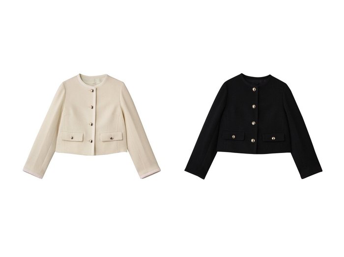 【ANAYI/アナイ】のウールプリペラノーカラージャケット おすすめ！トレンド、レディースファッションの通販 おすすめ人気トレンドファッション通販アイテム 人気、トレンドファッション・服の通販 founy(ファニー) ファッション Fashion レディースファッション Fashion for Women アウター Coat / Outerwear Collection レディースジャケット・軽アウター Jackets ノーカラージャケット / シンプル上品コーデ Collarless Jackets エレガント 上品 Elegant シンプル Simple, Minimal ジャケット Jacket, Outerwear パーティ Party, Party Style 新作・新入荷 New Arrivals / New In |ID:crp329100000224449
