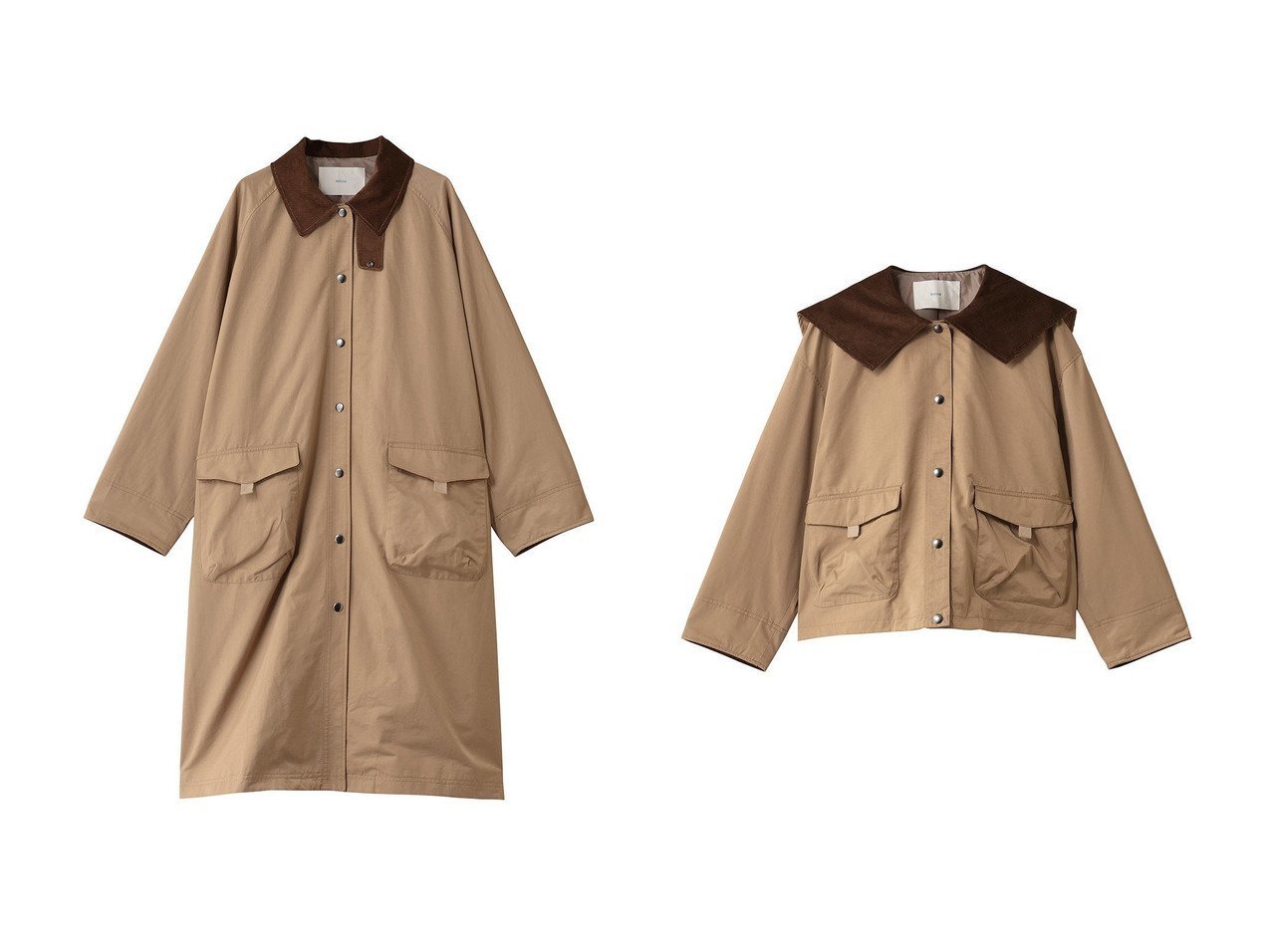 【MidiUmi/ミディウミ】のhunting jacket ジャケット&hunting long coat コート おすすめ！トレンド、レディースファッションの通販 おすすめ人気トレンドファッション通販アイテム インテリア・キッズ・メンズ・レディースファッション・服の通販 founy(ファニー) 　ファッション　Fashion　レディースファッション　Fashion for Women　アウター　Coat / Outerwear Collection　コート・ロングコート・ピーコート　Long Coats, Peacoats & More　レディースジャケット・軽アウター　Jackets　クラシック　Classic, Timeless Style　コーデュロイ　Corduroy, Cord Fabric　スタンド　Stand Collar, Upright Stand　バランス　Balance, Style Balance　ロング　Long, Long-Length　エレガント 上品　Elegant　新作・新入荷　New Arrivals / New In　A/W・秋冬　Autumn/Winter　ベージュ系　Beige　グレー系　Gray　ブラック系　Black　|ID:crp329100000224450