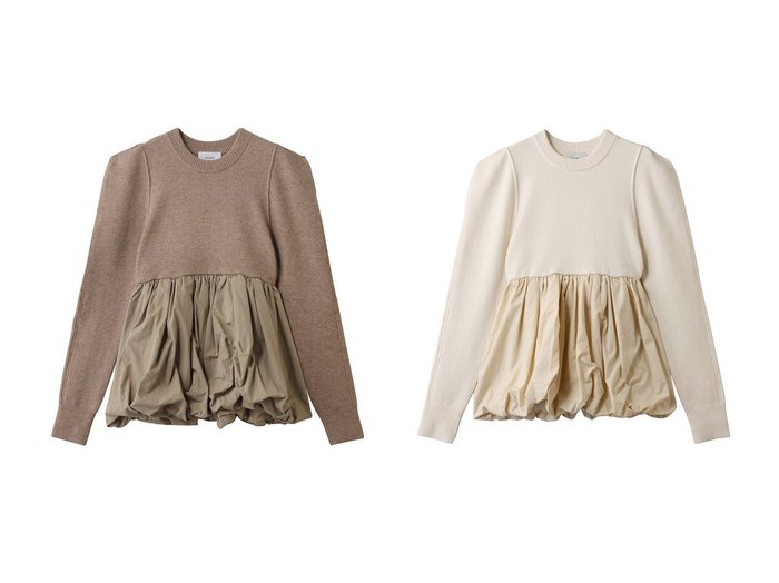 【CLANE/クラネ】のDOCKING POWERSHOULDER KNIT TOPS おすすめ！トレンド、レディースファッションの通販 おすすめ人気トレンドファッション通販アイテム インテリア・キッズ・メンズ・レディースファッション・服の通販 founy(ファニー) https://founy.com/ ファッション Fashion レディースファッション Fashion for Women トップス・カットソー Cut & Sew Tops ニット Knit Tops & Sweaters カジュアルプルオーバー・ニットトップス Pullovers & Knit Tops / Casual Pullovers ギャザー Gathered, Ruffled ショルダー Shoulder, Shoulder Strap ドッキング Docking, Mixed Material バルーン Balloon, Balloon Silhouette フォルム Silhouette, Form 新作・新入荷 New Arrivals / New In |ID:crp329100000224468