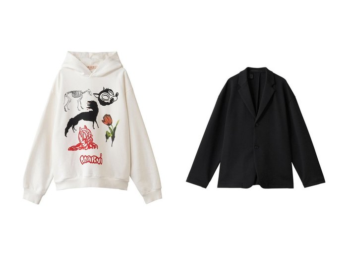 【MARNI / MEN/マルニ】の【MEN】プリントパーカー&【N.HOOLYWOOD / MEN/エヌ.ハリウッド】の【MEN】【COMPILE】ジャケット おすすめ！トレンド、レディースファッションの通販 おすすめ人気トレンドファッション通販アイテム 人気、トレンドファッション・服の通販 founy(ファニー) ファッション Fashion メンズファッション Fashion for Men トップス・カットソー Cut & Sew Tops パーカー・フーディー / カジュアルコーデ Hoodies & Parkas メンズシャツ Shirts パーカー Hoodie, Parka プリント Print, Printed Pattern ボトム Bottoms, Lower Wear ロング Long, Long-Length ロンドン London Style, British Inspired 新作・新入荷 New Arrivals / New In |ID:crp329100000224486