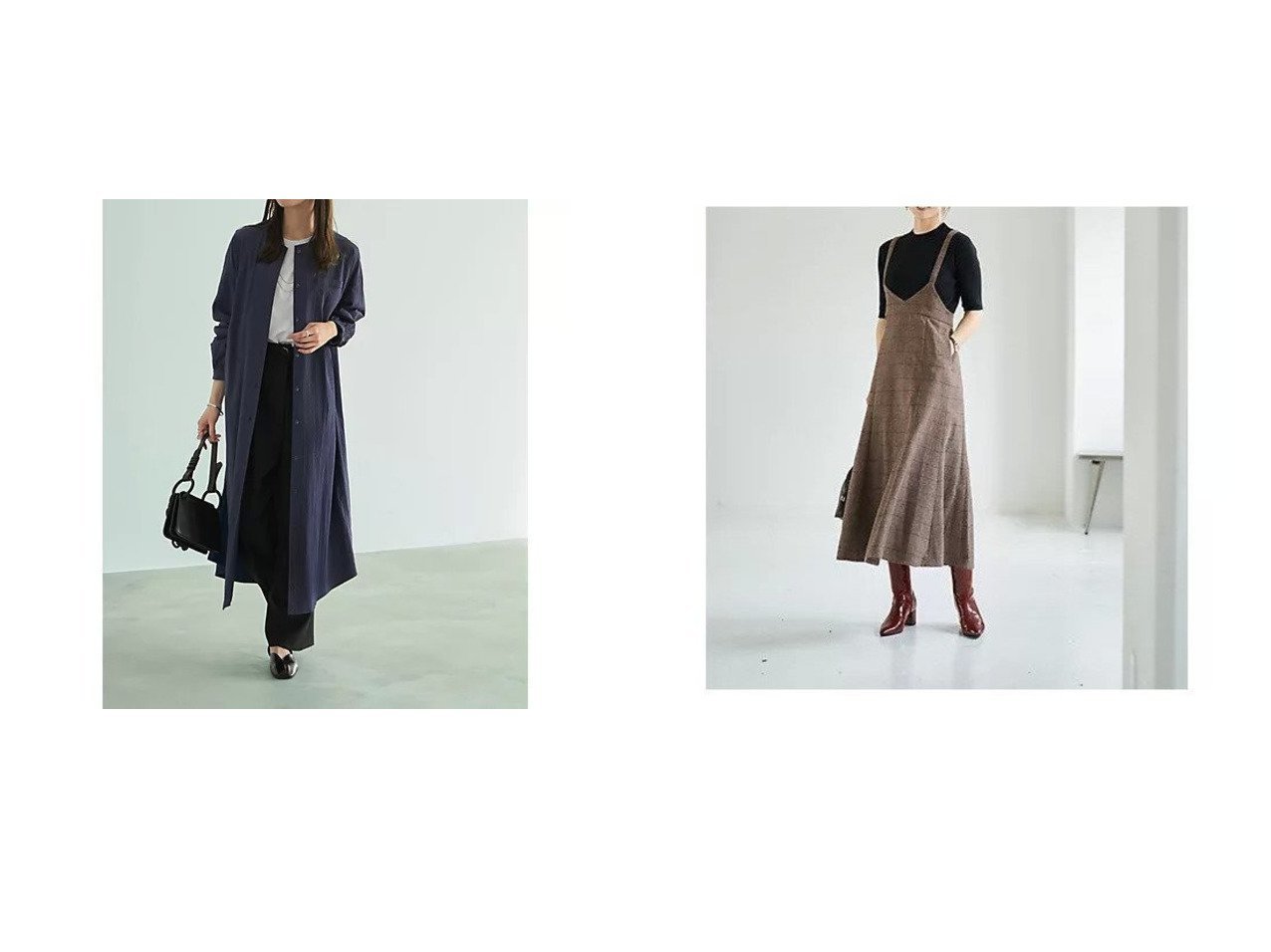 【STYLE DELI/スタイルデリ】の【LUXE】へリンボーンマーメイドジャンバースカート&コートにもなるドビー織りドット柄ワンピース おすすめ！トレンド、レディースファッションの通販 おすすめ人気トレンドファッション通販アイテム インテリア・キッズ・メンズ・レディースファッション・服の通販 founy(ファニー) 　ファッション　Fashion　レディースファッション　Fashion for Women　アウター　Coat / Outerwear Collection　コート・ロングコート・ピーコート　Long Coats, Peacoats & More　スカート　Skirts　インナー　Innerwear　春　Spring　カットソー　Cut and Sewn Top　カーディガン　Cardigan, Knitwear　軽量　Lightweight, Ultra Light　シューズ　Shoes, Footwear　ジャケット　Jacket, Outerwear　スリット　Slit, Slit Detail　ドット　Polka Dot, Dot Pattern　定番　Standard, Basic Item　ハイネック　High Neck, Mock Neck　バランス　Balance, Style Balance　パール　Pearl, Pearl Accent　フラット　Flat, Flat Shoes　フロント　Front, Front Design　ポケット　Pocket, Pocket Detail　防寒　Cold Protection, Winter-Ready　ラウンド　Round, Round Neck　リボン　Ribbon, Bow　ループ　Loop, Loop Knit　冬　Winter / This Winter　A/W・秋冬　Autumn/Winter　夏　Summer　チェック　Check, Plaid, Tartan　フェミニン　Feminine, Girly　フォルム　Silhouette, Form　マーメイド　Mermaid, Fishtail Silhouette　ブルー系　Blue　ブラック系　Black　ブラウン系　Brown　|ID:crp329100000224541