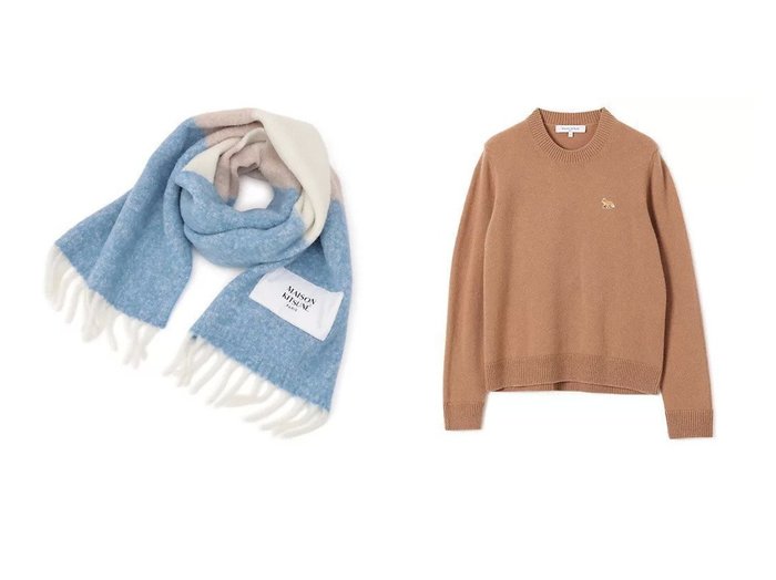 【MAISON KITSUNE/メゾン キツネ】のBABY FOX LAMBSWOOL REGULAR JUMPER&ALPACA STRIPED SCARF おすすめ！トレンド、レディースファッションの通販 おすすめ人気トレンドファッション通販アイテム 人気、トレンドファッション・服の通販 founy(ファニー) ファッション Fashion レディースファッション Fashion for Women 2025年 2025 2025-2026秋冬・A/W Autumn/Winter 2025–26 AW25–26 ストライプ Stripe, Striped Pattern ストール Stole, Wrap ベビー Baby, Babywear パッチ Patch, Appliqué フォックス Fox, Fox Fur 今季 This Season, Current Season |ID:crp329100000224545