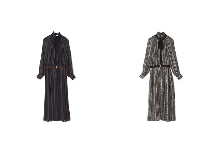 【eclat/エクラ】の【別注】ベルトつきプリーツドレス おすすめ！トレンド、レディースファッションの通販 おすすめ人気トレンドファッション通販アイテム 人気、トレンドファッション・服の通販 founy(ファニー) ファッション Fashion レディースファッション Fashion for Women ワンピース Dresses フォーマル・パーティードレス・結婚式用ドレス Elegant & Casual Dresses ベルト&ウエストマーク Belts & Waist Accessories サテン Satin, Glossy Fabric ストライプ Stripe, Striped Pattern ドレス Dress, One-Piece プリーツ Pleats, Pleated ペイズリー Paisley, Ethnic Pattern モダン Modern, Contemporary 別注 Limited Edition, Custom Order |ID:crp329100000224553
