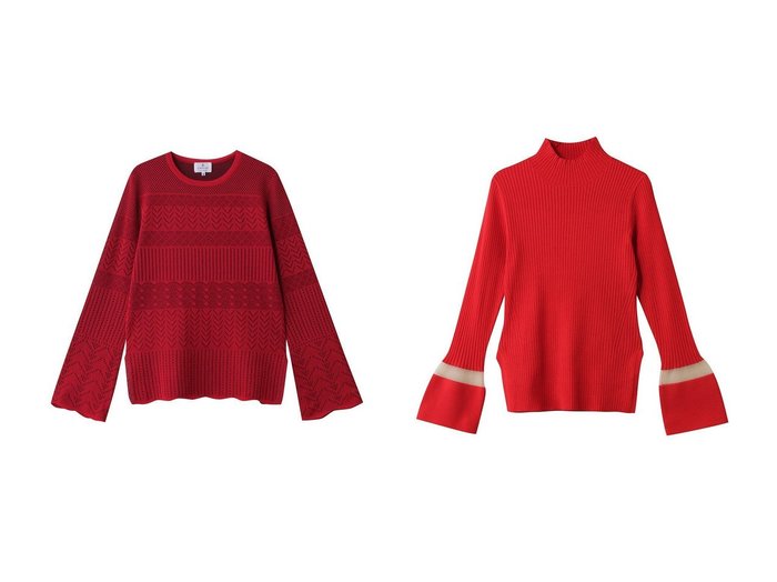 【LANVIN en Bleu/ランバン オン ブルー】のニットレースプルオーバー&シアーポイントカフスリブニット おすすめ！トレンド、レディースファッションの通販 おすすめ人気トレンドファッション通販アイテム インテリア・キッズ・メンズ・レディースファッション・服の通販 founy(ファニー) https://founy.com/ ファッション Fashion レディースファッション Fashion for Women トップス・カットソー Cut & Sew Tops ニット Knit Tops & Sweaters カジュアルプルオーバー・ニットトップス Pullovers & Knit Tops / Casual Pullovers インナー Innerwear カーディガン Cardigan, Knitwear ジャケット Jacket, Outerwear スカラップ Scallop, Scalloped Edge スリット Slit, Slit Detail フェミニン Feminine, Girly レース Lace, Lace Fabric エレガント 上品 Elegant 新作・新入荷 New Arrivals / New In |ID:crp329100000224564