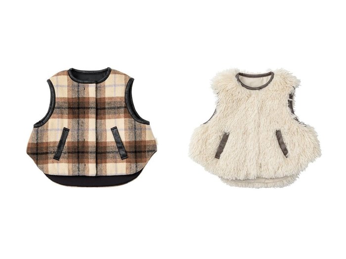 【MARLMARL / KIDS/マールマール】の【BABY&KIDS】halb ベスト おすすめ！ベビー服の通販 おすすめ人気トレンドファッション通販アイテム 人気、トレンドファッション・服の通販 founy(ファニー) ファッション Fashion キッズファッション Fashion for Kids アウター Coat Outerwear /Kids チェック Check, Plaid, Tartan ベスト Vest, Waistcoat ベビー Baby, Babywear 羽織 Haori, Light Jacket リバーシブル Reversible, Two-Sided ロング Long, Long-Length おすすめ Recommended / Our Picks 新作・新入荷 New Arrivals / New In |ID:crp329100000224604