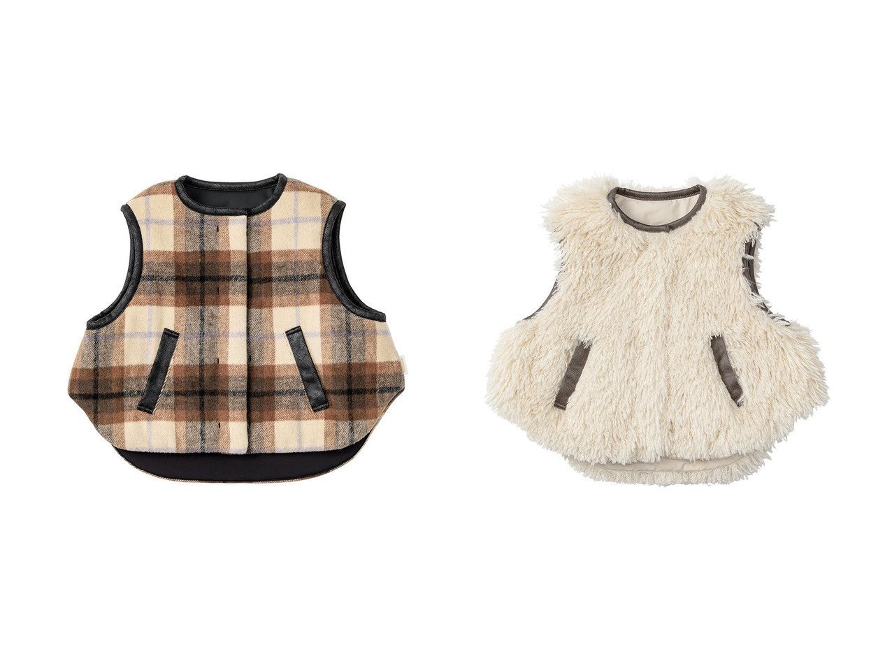 【MARLMARL / KIDS/マールマール】の【BABY&KIDS】halb ベスト おすすめ！ベビー服の通販 おすすめ人気トレンドファッション通販アイテム インテリア・キッズ・メンズ・レディースファッション・服の通販 founy(ファニー) 　ファッション　Fashion　キッズファッション　Fashion for Kids　アウター　Coat Outerwear /Kids　チェック　Check, Plaid, Tartan　ベスト　Vest, Waistcoat　ベビー　Baby, Babywear　羽織　Haori, Light Jacket　リバーシブル　Reversible, Two-Sided　ロング　Long, Long-Length　おすすめ　Recommended / Our Picks　新作・新入荷　New Arrivals / New In　ブラック系　Black　|ID:crp329100000224604