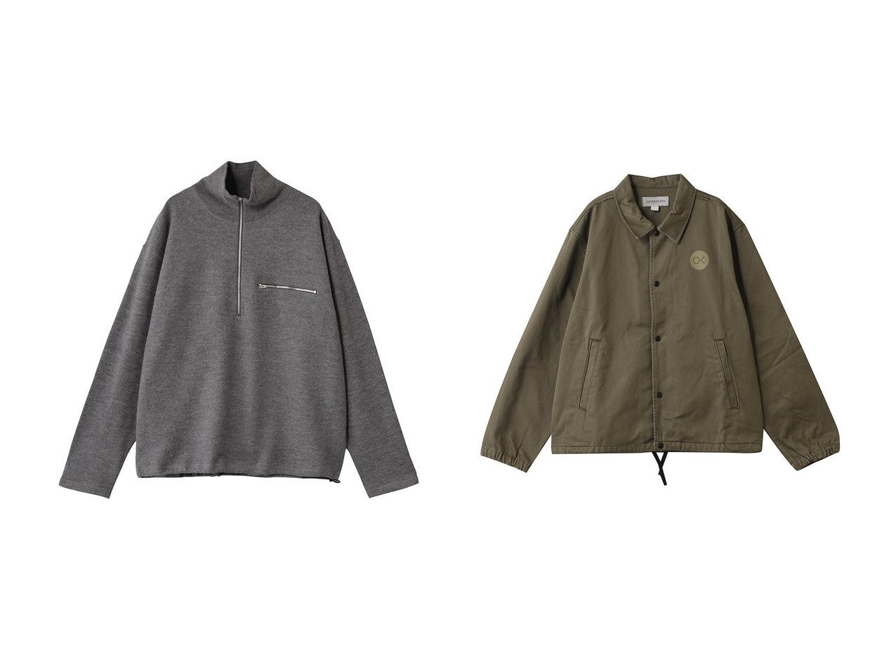【YLEVE / MEN/イレーヴ】の【MEN】 ULTRAFINE メリノ ミルド ウール ニット ハーフ ジップ プルオーバー&【OUTERKNOWN / MEN/アウターノウン】の【MEN】THE PARKING LOT ジャケット おすすめ！トレンド、メンズファッションの通販 おすすめ人気トレンドファッション通販アイテム インテリア・キッズ・メンズ・レディースファッション・服の通販 founy(ファニー) 　ファッション　Fashion　メンズファッション　Fashion for Men　トップス・カットソー　Cut & Sew Tops　ニット・セーター / 定番トップス　Knit Tops & Sweaters　インナー　Innerwear　カットソー　Cut and Sewn Top　ジップ　Zip, Zipper　ハーフ　Half, Half-Length　新作・新入荷　New Arrivals / New In　グレー系　Gray　ブルー系　Blue　グリーン系　Green　|ID:crp329100000224614