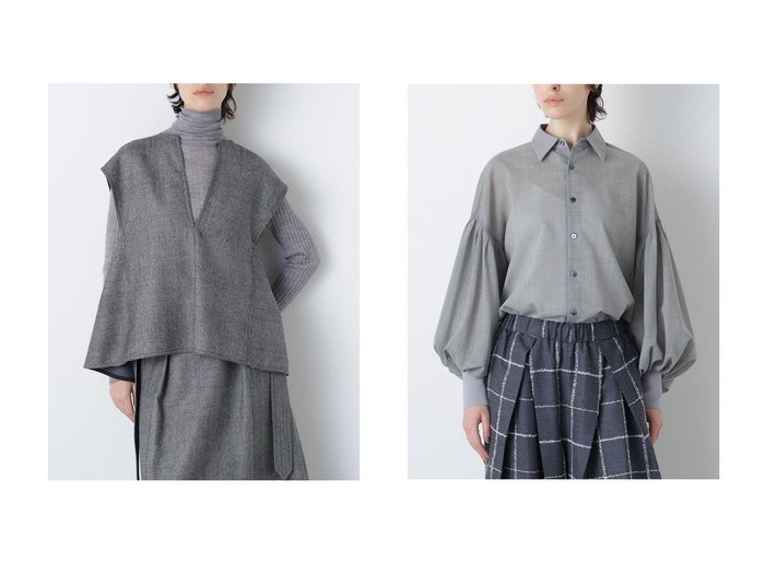 【hueLe Museum/ヒューエルミュージアム】の【STUMBLY】Back Peplum Gilet BL&【STUMBLY】Sheer Volume Sleeve Shirt おすすめ!トレンド、レディースファッションの通販 おすすめ人気トレンドファッション通販アイテム 人気、トレンドファッション・服の通販 founy(ファニー) ファッション Fashion レディースファッション Fashion for Women アウター Coat / Outerwear Collection トップス・カットソー Cut & Sew Tops キャミソール&ノースリーブ Camisoles & Sleeveless Tops シャツ・ブラウス・オフィスカジュアル Elegant Blouses & Button-Ups ベスト&ジレ / 重ね着スタイル Vests & Gilets ボリューム袖・フリルスリーブブラウス Voluminous & Ruffle Sleeves / Puffy Sleeve Tops なめらか Smooth, Silky Texture ノースリーブ Sleeveless, No-Sleeve フロント Front, Front Design ペプラム Peplum, Flared Hem 新作・新入荷 New Arrivals / New In |ID:crp329100000224687