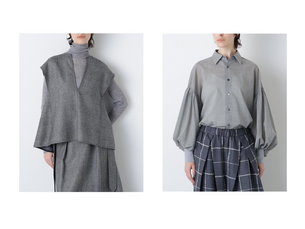 【hueLe Museum/ヒューエルミュージアム】の【STUMBLY】Back Peplum Gilet BL&【STUMBLY】Sheer Volume Sleeve Shirt おすすめ!トレンド、レディースファッションの通販 おすすめ人気トレンドファッション通販アイテム インテリア・キッズ・メンズ・レディースファッション・服の通販 founy(ファニー)  ファッション Fashion レディースファッション Fashion for Women アウター Coat / Outerwear Collection トップス・カットソー Cut & Sew Tops キャミソール&ノースリーブ Camisoles & Sleeveless Tops シャツ・ブラウス・オフィスカジュアル Elegant Blouses & Button-Ups ベスト&ジレ / 重ね着スタイル Vests & Gilets ボリューム袖・フリルスリーブブラウス Voluminous & Ruffle Sleeves / Puffy Sleeve Tops なめらか Smooth, Silky Texture ノースリーブ Sleeveless, No-Sleeve フロント Front, Front Design ペプラム Peplum, Flared Hem 新作・新入荷 New Arrivals / New In グレー系 Gray |ID:crp329100000224687