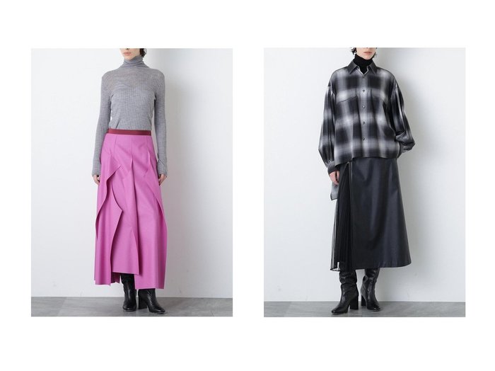【hueLe Museum/ヒューエルミュージアム】の【STUMBLY】Jersey Melton Skirt&【STUMBLY】Tulle Combi Leather Like SK おすすめ!トレンド、レディースファッションの通販 おすすめ人気トレンドファッション通販アイテム 人気、トレンドファッション・服の通販 founy(ファニー) ファッション Fashion レディースファッション Fashion for Women スカート Skirts ロングスカート Long Skirts / Maxi & Midi Skirts カットオフ Cut-Off Design メルトン Melton, Heavy Wool ランダム Random, Irregular ロング Long, Long-Length 切替 Switching, Contrast Panel 別注 Limited Edition, Custom Order 新作・新入荷 New Arrivals / New In |ID:crp329100000224689