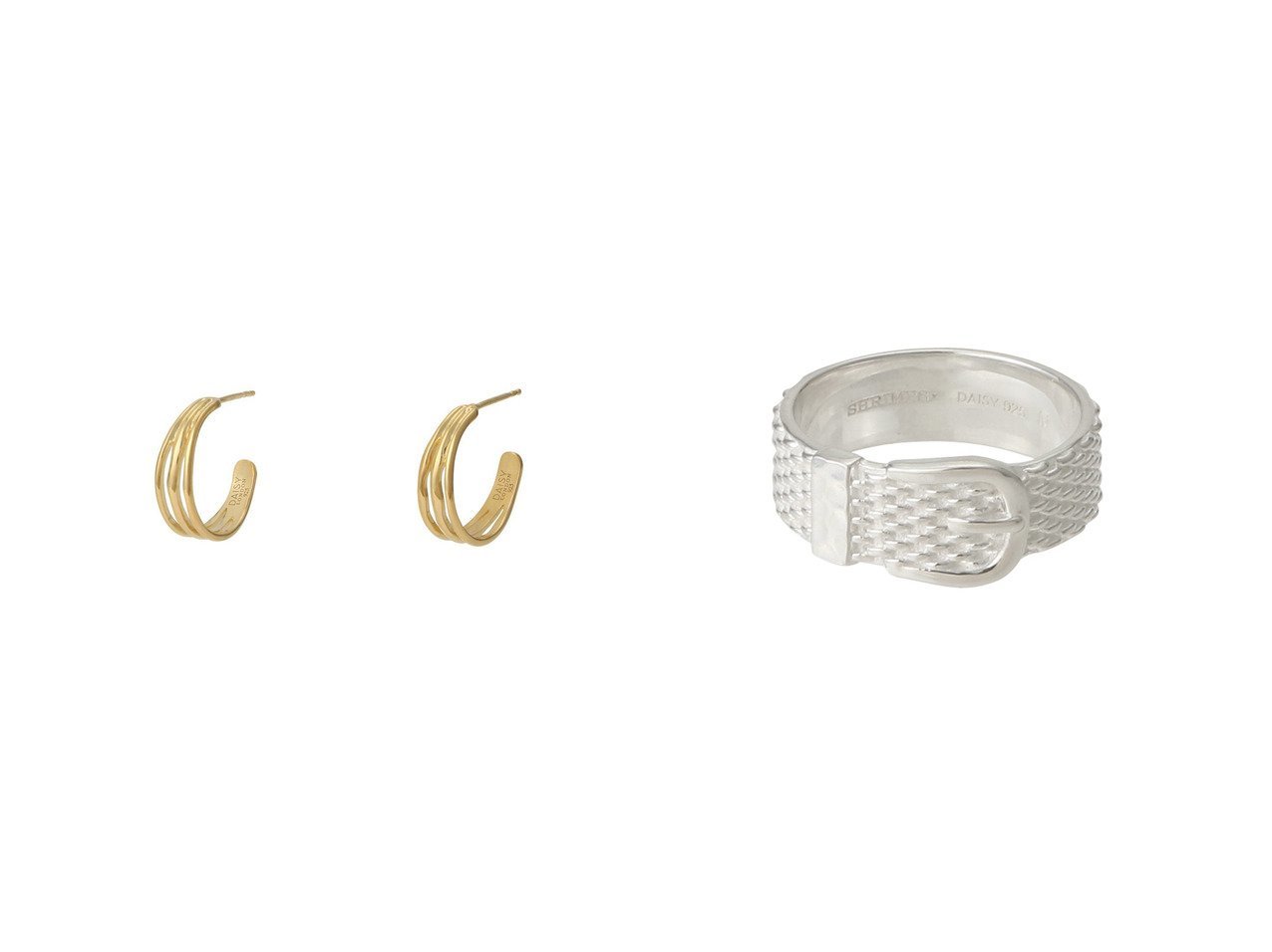 【DAISY LONDON/デイジー ロンドン】のTriple Wave Hoop ピアス&Shrimps Belt リング おすすめ!トレンド、レディースファッションの通販 おすすめ人気トレンドファッション通販アイテム インテリア・キッズ・メンズ・レディースファッション・服の通販 founy(ファニー)  ファッション Fashion レディースファッション Fashion for Women ジュエリー Jewelry ファッションリング Fashion Rings イヤリング・フープ・ドロップタイプ Hoop, Drop & Clip Earrings イヤリング Earrings パーティ Party, Party Style フープ Hoop, Hoop Earrings モダン Modern, Contemporary 新作・新入荷 New Arrivals / New In シルバー系 Silver ゴールド系 Gold |ID:crp329100000224694