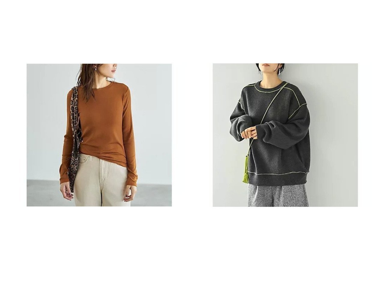 【STYLE DELI/スタイルデリ】のとろみ薄リブクルーネックトップス&【BLK001】配色ニットチュニック おすすめ!トレンド、レディースファッションの通販 おすすめ人気トレンドファッション通販アイテム インテリア・キッズ・メンズ・レディースファッション・服の通販 founy(ファニー)  ファッション Fashion レディースファッション Fashion for Women トップス・カットソー Cut & Sew Tops ニット Knit Tops & Sweaters インナー Innerwear オレンジ Orange カットソー Cut and Sewn Top ジャケット Jacket, Outerwear ストレート Straight, Straight Cut スリット Slit, Slit Detail とろみ Fluid, Flowy Fabric 定番 Standard, Basic Item 人気 Popular, Best Seller 長袖 Long Sleeve, Full Sleeve フィット Fit, Slim Fit 防寒 Cold Protection, Winter-Ready モコモコ Fuzzy, Fluffy 冬 Winter / This Winter アクリル Acrylic Material イエロー Yellow 春 Spring 秋 Autumn クール Cool, Chic シンプル Simple, Minimal チュニック Tunic, Long Top なめらか Smooth, Silky Texture バランス Balance, Style Balance リラックス Relax, Relaxed Fit ルーズ Loose, Oversized ロング Long, Long-Length おすすめ Recommended / Our Picks ブラウン系 Brown ブラック系 Black ホワイト系 White |ID:crp329100000224716