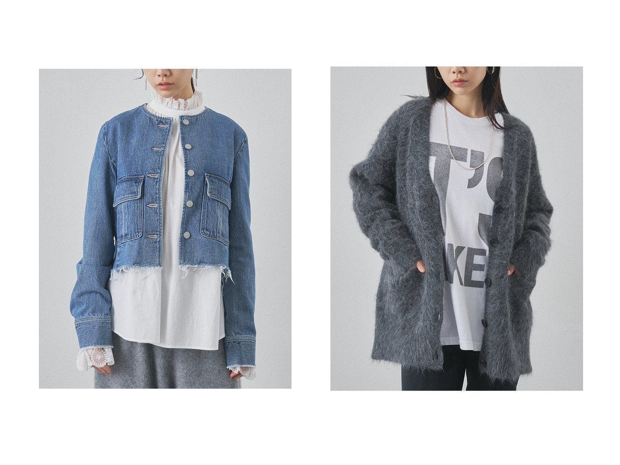 【Whim Gazette/ウィムガゼット】のデニムクルージャケット&スーリーアルパカカーディガン おすすめ!トレンド、レディースファッションの通販 おすすめ人気トレンドファッション通販アイテム インテリア・キッズ・メンズ・レディースファッション・服の通販 founy(ファニー)  ファッション Fashion レディースファッション Fashion for Women アウター Coat / Outerwear Collection レディースジャケット・軽アウター Jackets トップス・カットソー Cut & Sew Tops ニット Knit Tops & Sweaters カーディガン・羽織り Layered Style Cardigans おすすめ Recommended / Our Picks アンティーク Antique-Inspired コンパクト Compact, Small Size ジャケット Jacket, Outerwear セットアップ Set-Up, Coordinated Outfit デニム Denim, Jeans Material フリンジ Fringe, Tassel ワイド Wide, Wide Fit ヴィンテージ Vintage Style エレガント 上品 Elegant 新作・新入荷 New Arrivals / New In なめらか Smooth, Silky Texture カーディガン Cardigan, Knitwear リラックス Relax, Relaxed Fit A/W・秋冬 Autumn/Winter ブルー系 Blue ホワイト系 White グレー系 Gray |ID:crp329100000224741