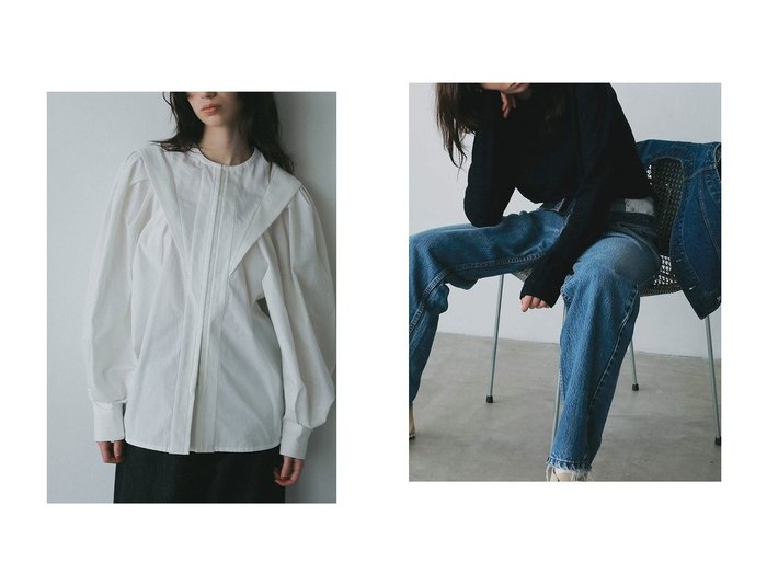 【HER./ハー】のコットンタックバルーンスリーブブラウス&ウールジャガードプルオーバー おすすめ!トレンド、レディースファッションの通販 おすすめ人気トレンドファッション通販アイテム 人気、トレンドファッション・服の通販 founy(ファニー) ファッション Fashion レディースファッション Fashion for Women トップス・カットソー Cut & Sew Tops シャツ・ブラウス・オフィスカジュアル Elegant Blouses & Button-Ups ニット Knit Tops & Sweaters カジュアルプルオーバー・ニットトップス Pullovers & Knit Tops / Casual Pullovers イレギュラー Irregular Design スリーブ Sleeve, Long Sleeve / Short Sleeve バルーン Balloon, Balloon Silhouette フロント Front, Front Design ロング Long, Long-Length 新作・新入荷 New Arrivals / New In なめらか Smooth, Silky Texture ボトム Bottoms, Lower Wear 無地 Plain, Solid Color |ID:crp329100000224747