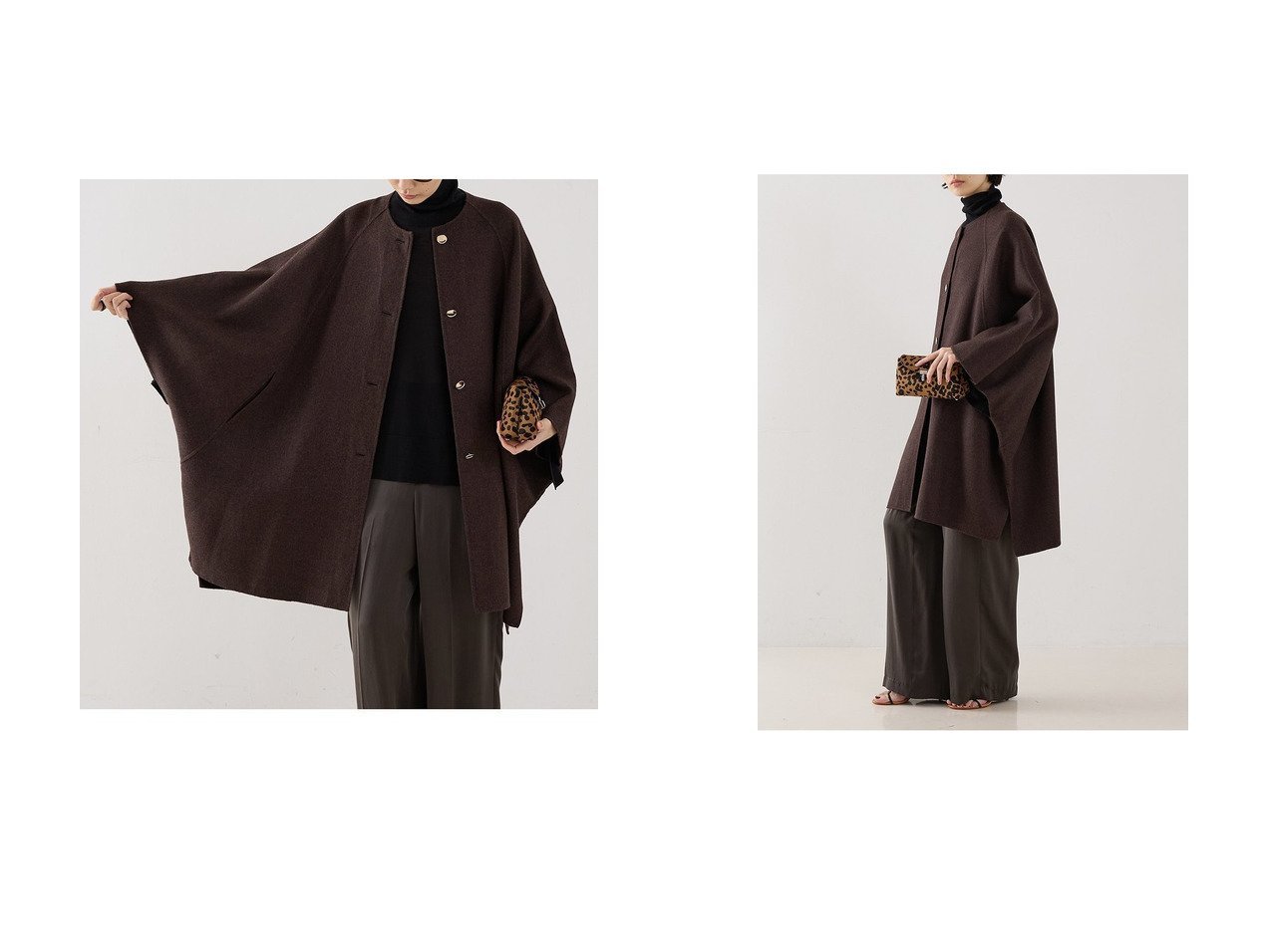 【THE STORE by C/ザ ストア バイ シー】の【V】【COCUCA】リバーカラーケープ おすすめ!トレンド、レディースファッションの通販 おすすめ人気トレンドファッション通販アイテム インテリア・キッズ・メンズ・レディースファッション・服の通販 founy(ファニー)  ファッション Fashion レディースファッション Fashion for Women アウター Coat / Outerwear Collection コート・ロングコート・ピーコート Long Coats, Peacoats & More クラシック Classic, Timeless Style スリット Slit, Slit Detail メタル Metal, Metal Parts ロング Long, Long-Length 別注 Limited Edition, Custom Order 新作・新入荷 New Arrivals / New In ブラック系 Black ブラウン系 Brown |ID:crp329100000224763