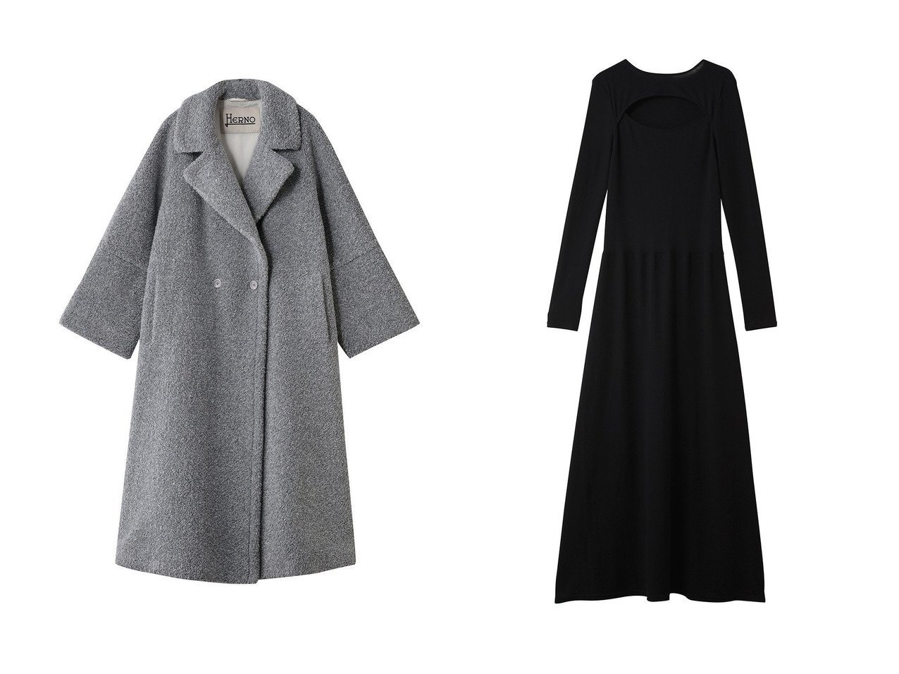 【AROMATIQUE/アロマティック】のWool ロングワンピース&【HERNO/ヘルノ】のボアロングコート おすすめ!トレンド、レディースファッションの通販 おすすめ人気トレンドファッション通販アイテム インテリア・キッズ・メンズ・レディースファッション・服の通販 founy(ファニー)  ファッション Fashion レディースファッション Fashion for Women アウター Coat / Outerwear Collection コート・ロングコート・ピーコート Long Coats, Peacoats & More ワンピース Dresses チュニック Tunic Tops & Dresses マキシ Maxi, Full Length ロング Long, Long-Length 再入荷 Restock / Back in Stock カッティング Cutting Detail コンパクト Compact, Small Size スニーカー Sneakers, Trainers スリット Slit, Slit Detail チュニック Tunic, Long Top フラット Flat, Flat Shoes フレア Flare, Flared 新作・新入荷 New Arrivals / New In グレー系 Gray ブラック系 Black |ID:crp329100000224765