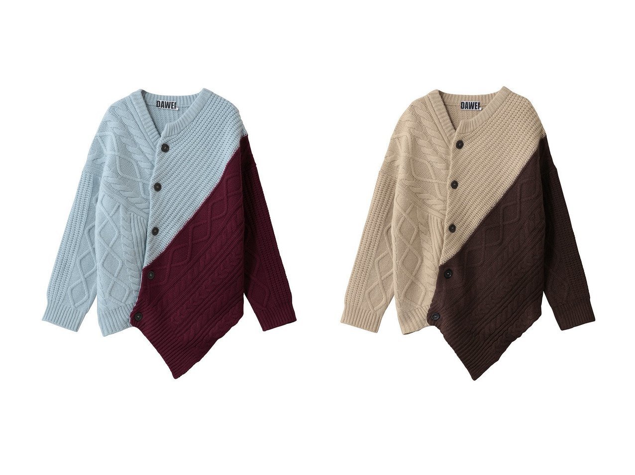 【STUNNING LURE/スタニングルアー】のDAWEI【別注】トップス おすすめ!トレンド、レディースファッションの通販 おすすめ人気トレンドファッション通販アイテム インテリア・キッズ・メンズ・レディースファッション・服の通販 founy(ファニー)  ファッション Fashion レディースファッション Fashion for Women トップス・カットソー Cut & Sew Tops ニット Knit Tops & Sweaters カジュアルプルオーバー・ニットトップス Pullovers & Knit Tops / Casual Pullovers アシンメトリー Asymmetrical Style シンプル Simple, Minimal 別注 Limited Edition, Custom Order 新作・新入荷 New Arrivals / New In ブルー系 Blue ベージュ系 Beige |ID:crp329100000224770