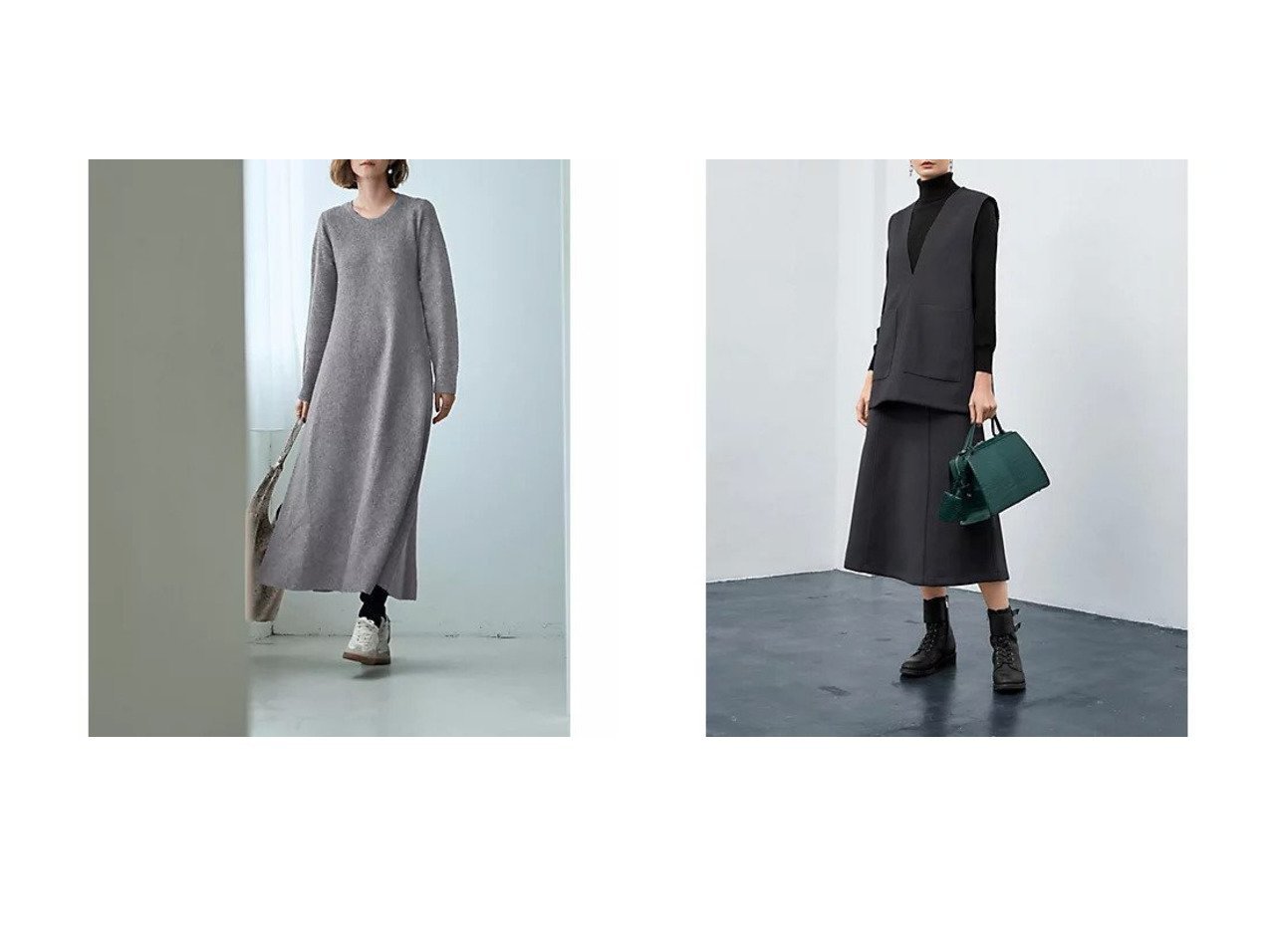 【STYLE DELI/スタイルデリ】のメルトン調Aラインスカート&ふんわりフレアニットワンピース おすすめ!トレンド、レディースファッションの通販 おすすめ人気トレンドファッション通販アイテム インテリア・キッズ・メンズ・レディースファッション・服の通販 founy(ファニー)  ファッション Fashion レディースファッション Fashion for Women ワンピース Dresses ニットワンピース Knit Dresses スカート Skirts Aライン・フレアスカート A-Line & Flared Skirts くるぶし Ankle-Length シェイプ Shape, Slim Fit シンプル Simple, Minimal ジャケット Jacket, Outerwear スカーフ Scarf, Neckwear スリット Slit, Slit Detail バランス Balance, Style Balance パープル Purple, Violet フォルム Silhouette, Form フレア Flare, Flared ポケット Pocket, Pocket Detail ループ Loop, Loop Knit ロング Long, Long-Length 冬 Winter / This Winter 夏 Summer メルトン Melton, Heavy Wool グレー系 Gray ベージュ系 Beige |ID:crp329100000224779