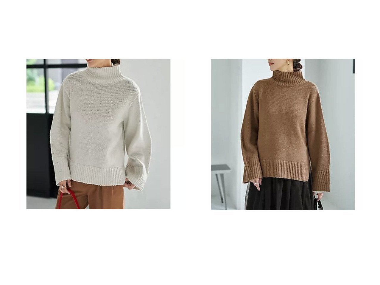 【STYLE DELI/スタイルデリ】のワイドスリーブスタンドネックニット おすすめ!トレンド、レディースファッションの通販 おすすめ人気トレンドファッション通販アイテム インテリア・キッズ・メンズ・レディースファッション・服の通販 founy(ファニー)  ファッション Fashion レディースファッション Fashion for Women トップス・カットソー Cut & Sew Tops ニット Knit Tops & Sweaters スタンド Stand Collar, Upright Stand ストレート Straight, Straight Cut スリット Slit, Slit Detail タートルネック Turtleneck, High Neck 定番 Standard, Basic Item フィット Fit, Slim Fit フォルム Silhouette, Form ボックス Boxy, Box Shape ポケット Pocket, Pocket Detail ミドル Middle Length, Mid Height ワイド Wide, Wide Fit A/W・秋冬 Autumn/Winter ブラック系 Black ホワイト系 White |ID:crp329100000224780