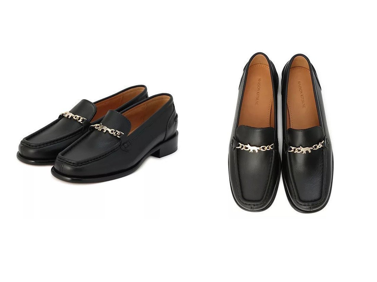 【MAISON KITSUNE/メゾン キツネ】のPROFILE FOX LEATHER LOAFERS おすすめ!トレンド、レディースファッションの通販 おすすめ人気トレンドファッション通販アイテム インテリア・キッズ・メンズ・レディースファッション・服の通販 founy(ファニー)  ファッション Fashion レディースファッション Fashion for Women 2025年 2025 2025-2026秋冬・A/W Autumn/Winter 2025–26 AW25–26 チェーン Chain, Chain Strap フォックス Fox, Fox Fur フレンチ French, French Style 今季 This Season, Current Season ブラック系 Black |ID:crp329100000224784