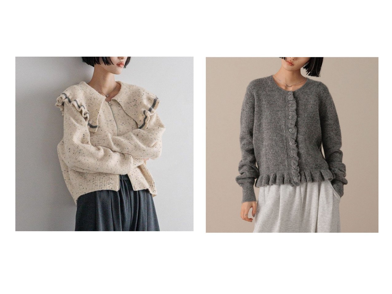 【LOWRYS FARM/ローリーズファーム】のチビフリルカーディガンロングスリーブ&フリルZIPカーディガン おすすめ!トレンド、レディースファッションの通販 おすすめ人気トレンドファッション通販アイテム インテリア・キッズ・メンズ・レディースファッション・服の通販 founy(ファニー)  ファッション Fashion レディースファッション Fashion for Women トップス・カットソー Cut & Sew Tops カーディガン・羽織り Layered Style Cardigans おすすめ Recommended / Our Picks カーディガン Cardigan, Knitwear コンパクト Compact, Small Size フリル Frill, Ruffle ボトム Bottoms, Lower Wear ベージュ系 Beige グレー系 Gray ブラウン系 Brown |ID:crp329100000224787