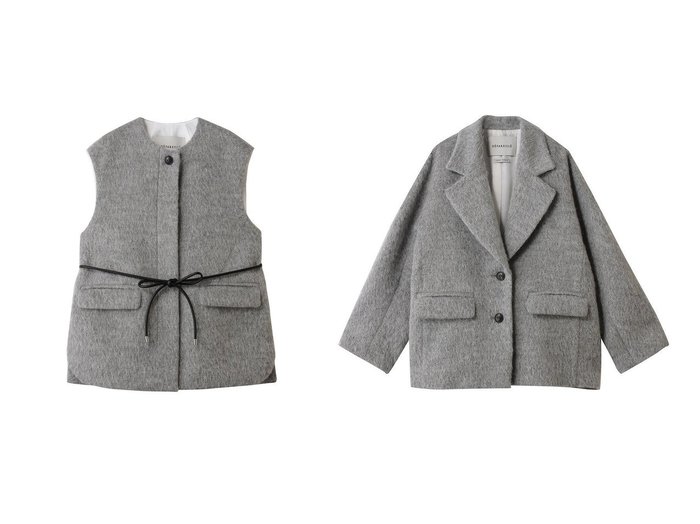 【DEPAREILLE/デパリエ】のアルパカモヘアシャギージレ&アルパカモヘアシャギージャケット おすすめ!トレンド、レディースファッションの通販 おすすめ人気トレンドファッション通販アイテム 人気、トレンドファッション・服の通販 founy(ファニー) ファッション Fashion レディースファッション Fashion for Women アウター Coat / Outerwear Collection レディースジャケット・軽アウター Jackets ジャケット Jacket, Outerwear フロント Front, Front Design ベスト Vest, Waistcoat マニッシュ Mannish, Boyish ラグジュアリー Luxury, Elegant 新作・新入荷 New Arrivals / New In |ID:crp329100000224796