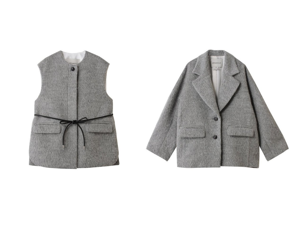 【DEPAREILLE/デパリエ】のアルパカモヘアシャギージレ&アルパカモヘアシャギージャケット おすすめ!トレンド、レディースファッションの通販 おすすめ人気トレンドファッション通販アイテム インテリア・キッズ・メンズ・レディースファッション・服の通販 founy(ファニー)  ファッション Fashion レディースファッション Fashion for Women アウター Coat / Outerwear Collection レディースジャケット・軽アウター Jackets ジャケット Jacket, Outerwear フロント Front, Front Design ベスト Vest, Waistcoat マニッシュ Mannish, Boyish ラグジュアリー Luxury, Elegant 新作・新入荷 New Arrivals / New In グレー系 Gray |ID:crp329100000224796
