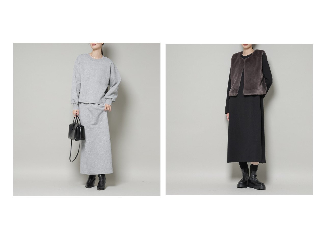 【nano universe/ナノ ユニバース】のジャガードカット セットアップ&ファーベスト×ワンピース アンサンブルセット おすすめ!トレンド、レディースファッションの通販 おすすめ人気トレンドファッション通販アイテム インテリア・キッズ・メンズ・レディースファッション・服の通販 founy(ファニー)  ファッション Fashion レディースファッション Fashion for Women セットアップ Matching Sets アウター Coat / Outerwear Collection ウォッシャブル Machine Washable カットソー Cut and Sewn Top スリット Slit, Slit Detail セットアップ Set-Up, Coordinated Outfit ベーシック Basic, Essential アウトレット Outlet / Clearance エレガント 上品 Elegant 2025年 2025 2025-2026秋冬・A/W Autumn/Winter 2025–26 AW25–26 グレー系 Gray ブラック系 Black ブラウン系 Brown ベージュ系 Beige |ID:crp329100000224828