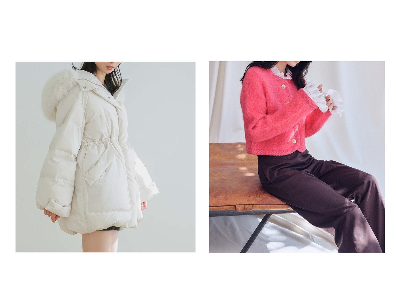 【SNIDEL/スナイデル】の【WEB限定カラーあり】西川フードファーミドルダウン&ファーライクフリルニットジャケット おすすめ！トレンド、レディースファッションの通販 おすすめ人気トレンドファッション通販アイテム インテリア・キッズ・メンズ・レディースファッション・服の通販 founy(ファニー) 　ファッション　Fashion　レディースファッション　Fashion for Women　アウター　Coat / Outerwear Collection　レディースジャケット・軽アウター　Jackets　ウェーブ　Wavy Pattern　ショート　Short, Short Length　ジップ　Zip, Zipper　ストレート　Straight, Straight Cut　ダウン　Down, Puffer　ドット　Polka Dot, Dot Pattern　フラップ　Flap, Flap Pocket　フロント　Front, Front Design　ブロック　Block, Solid Block Pattern　ポケット　Pocket, Pocket Detail　ミドル　Middle Length, Mid Height　冬　Winter / This Winter　おすすめ　Recommended / Our Picks　|ID:crp329100000224831