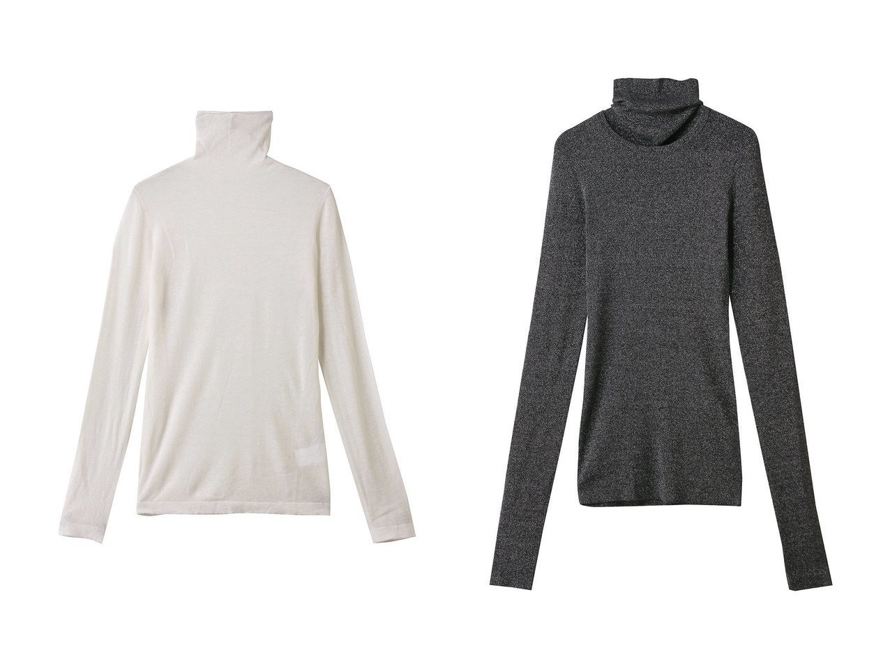 【FOURAM/フォーラム】のWOOL TURTLENECK KNIT&LAME RIBBED 2-WAY KNIT おすすめ！トレンド、レディースファッションの通販 おすすめ人気トレンドファッション通販アイテム インテリア・キッズ・メンズ・レディースファッション・服の通販 founy(ファニー) 　ファッション　Fashion　レディースファッション　Fashion for Women　トップス・カットソー　Cut & Sew Tops　ニット　Knit Tops & Sweaters　カジュアルプルオーバー・ニットトップス　Pullovers & Knit Tops / Casual Pullovers　タートルネック・ハイネックトップス　Turtlenecks & High-Neck Tops　インナー　Innerwear　キャミ　Camisole, Cami Top　シンプル　Simple, Minimal　ジャケット　Jacket, Outerwear　ビスチェ　Bustier, Corset Top　新作・新入荷　New Arrivals / New In　ホワイト系　White　ブラック系　Black　グレー系　Gray　|ID:crp329100000224844